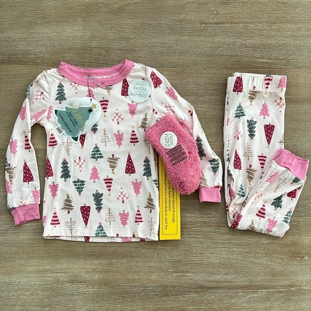 🎄Milkberry Toddler Girl Holiday Pajama Set 12 months